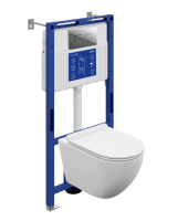 Инсталяция AQUA 50 PRIME с унитазом BRASKO VORTEX DPL EO slim  кн. ACCENTO SQUARE пласт хр гл 69477