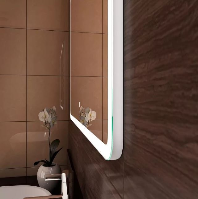Зеркало "Demure Led" 900х700 с часами, подогревом