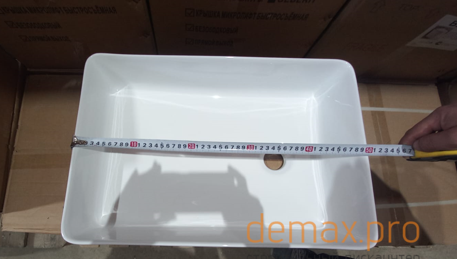 Раковина накладная Ceramalux 6250, белый глянец