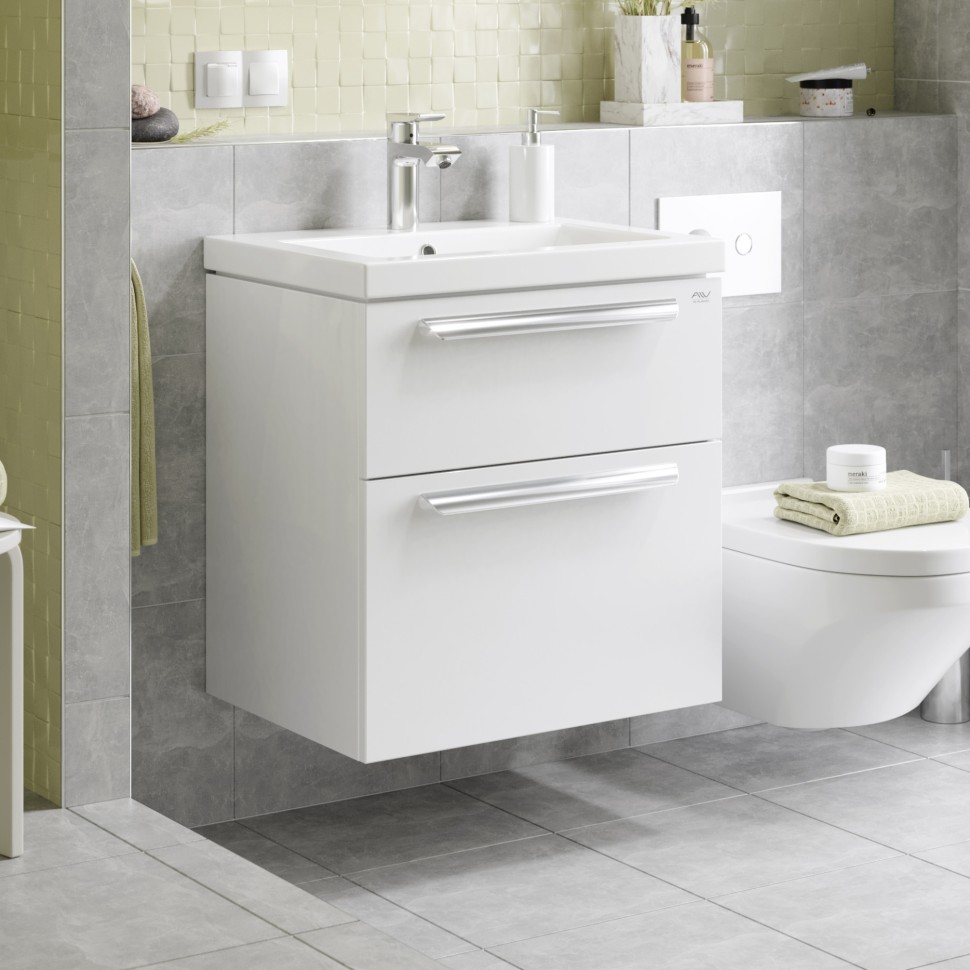 60 Тумба "Vanda Luxe - 60" ХЕТТИХ, ТВИСТ- под умыв. Como 60 белый (Алаванн)