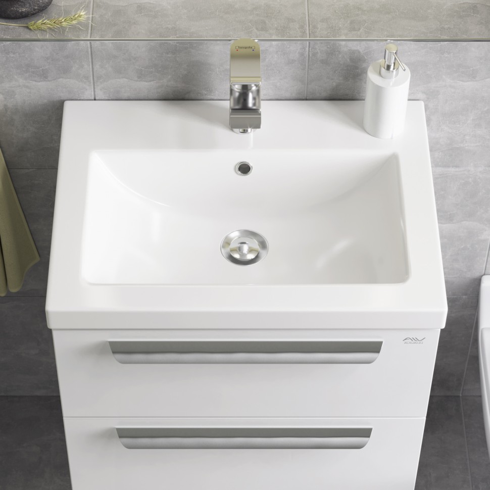 60 Тумба "Vanda Luxe - 60" ХЕТТИХ, ТВИСТ- под умыв. Como 60 белый (Алаванн)