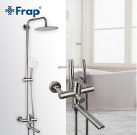 24801 Душевая система Frap d-35 с верхним душем НЕРЖАВЕЙКА