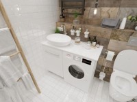 Тумба Wash 48Н 1д. Белый глянец 1MARKA