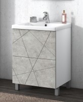 60 Тумба Geometry 600-0-2 с умывальником (Como 60) бетон VIGO