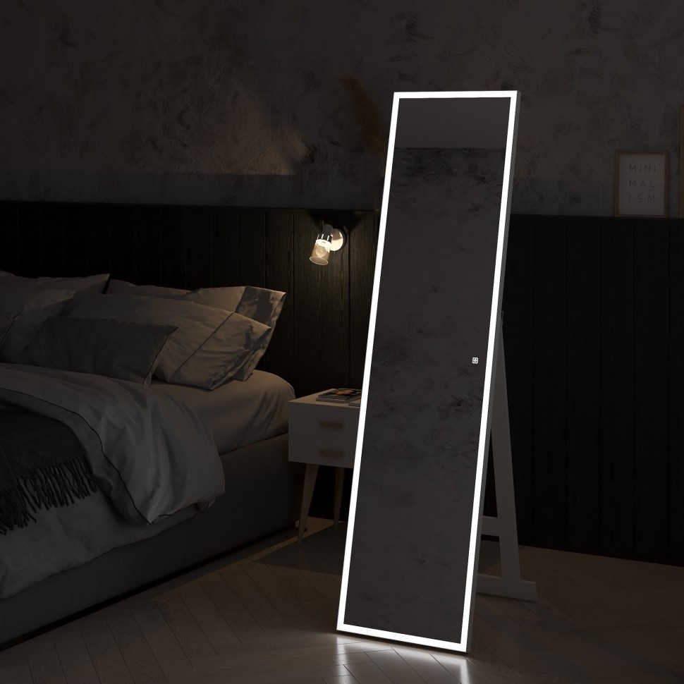 Зеркало "Tower white Led" 450х1750 напольное с бесконтактным сенсором