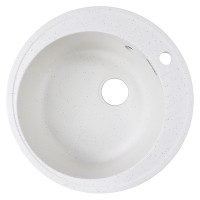 Соло мойка, врезная, искуст. мрамор, сифон, белый крап 505x505x190 мм CS00105233