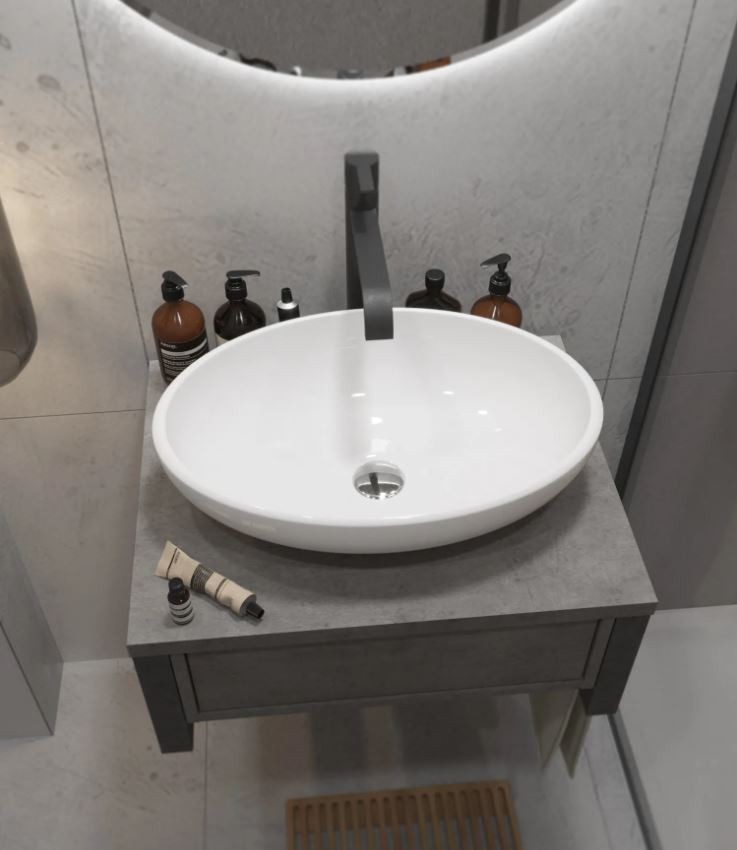 Тумба GRUNGE LOFT 60П 1в.я Бетон темно-серый 1MARKA