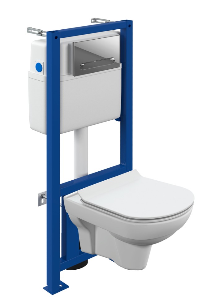 Инсталяция LINK PRO с унитазом CITY CO DPL EO slim кнопка ESTETICA пл/хр/гл 64121
