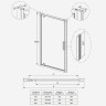 Душ. дверь Veconi OP30G Арт. OP30G-80-07-C9 Стекло мат., 5 мм (уст.770-810/1900, зол.браш)