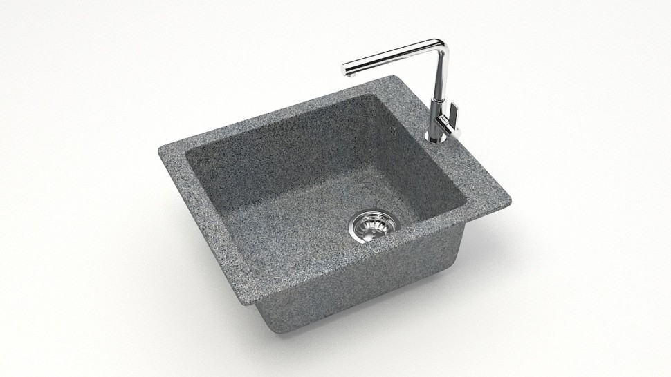 Мойка композит. MARRBAXX КК прямоуг. без крыла 8/Q8, 500x425x195,темно-серый, без сифона