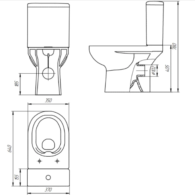 Унитаз в комплекте MONOLITH Clean On 011 3/5 DPL EO slim S-KO-MON011-3/5-COn-S-DL