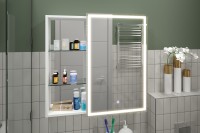 Зеркало-шкаф "Aperio LED" 800х800 правый с розеткой