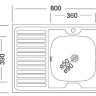 Мойка нерж 60*80 т.0,4 левая Турция