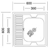 Мойка нерж 60*60 т.0,4 правая Турция