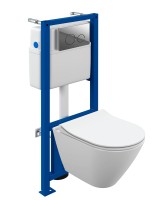 Инсталяция LINK PRO с унитазом CITY SMART CO DPL EO slim кнопка TWINS пластик хром глянцевый 68306