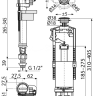 SA2000S 1/2" CHROM Выпускной комплект со стоп кнопкой (одинарной),  с нижней пласт. подводкой)
