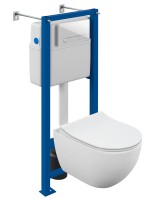 Инсталяция VECTOR с унитазом BRASKO SMART CO DPL EO slim кнопка ESTETICA пластик белый 68304