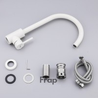 40899-1 Смеситель Кухня Frap d-35 (белый) нержавейка