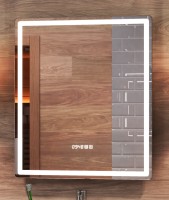 60 Зеркало LED GEOMETRY LUXE св. сенсор антизапот. часы VIGO