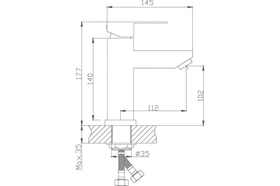 Смеситель для раковины с гайкой HB10801