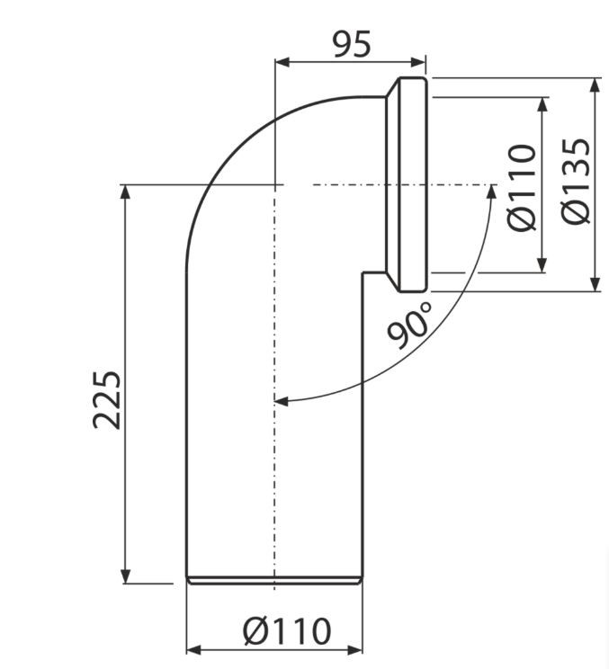 A90-90 Колено для унитаза 90°