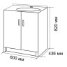600 Стол под мойку - Белый мрамор (мойки 60*50, 60*60) EVA GOLD